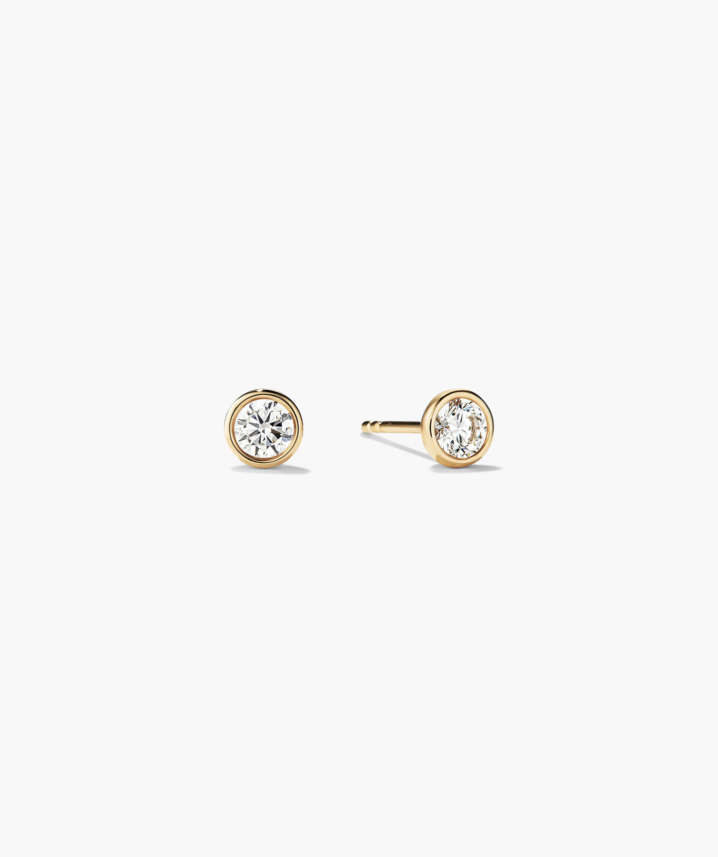 Bezel Round Lab Grown Diamond Studs 0.5 ct