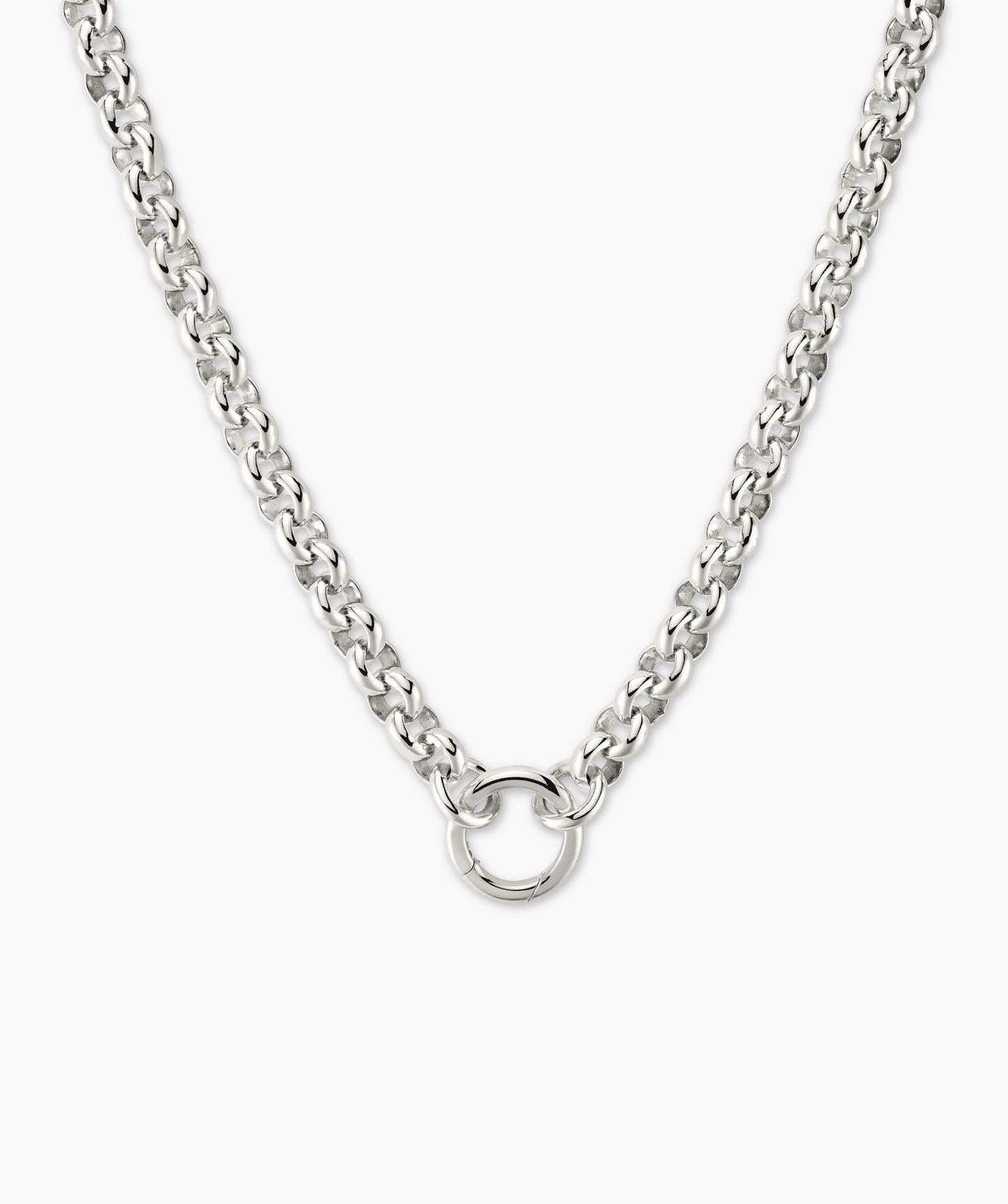Bold Rolo Chain Charm Necklace