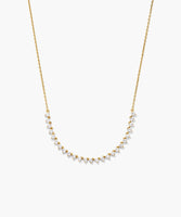 Labor-gezüchtet Saphir Half Tennis Halskette