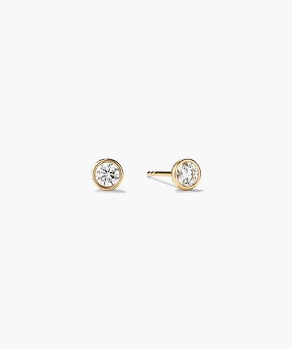 Bezel Round Lab Grown Diamond Studs 0.5 ct