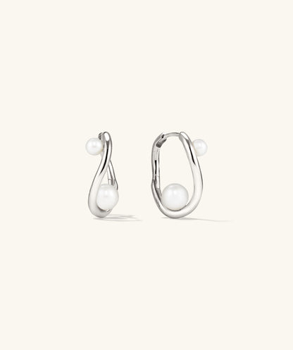 Dôme Figure Pearl Hoops