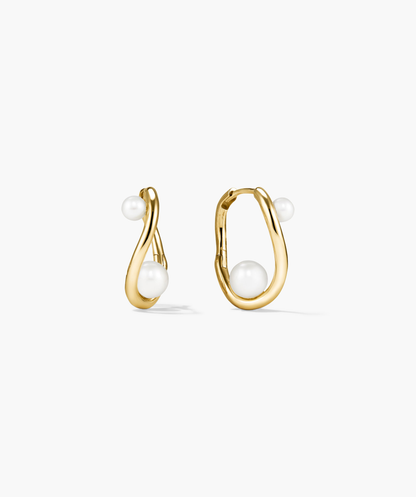 Dôme Figure Pearl Hoops