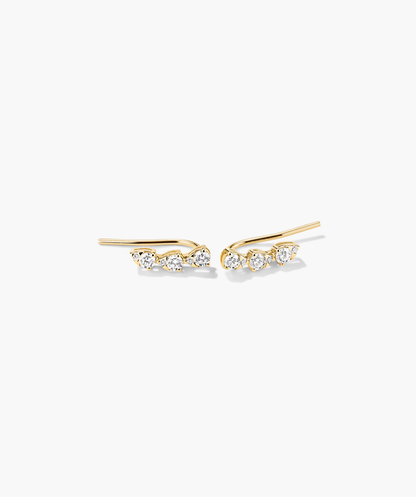 Lab Grown Diamond Pear Climber Studs