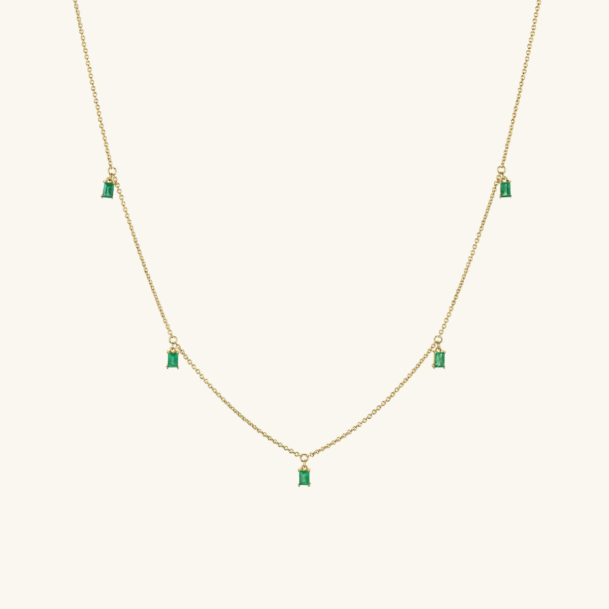 Baguette Gemstone Station Halskette