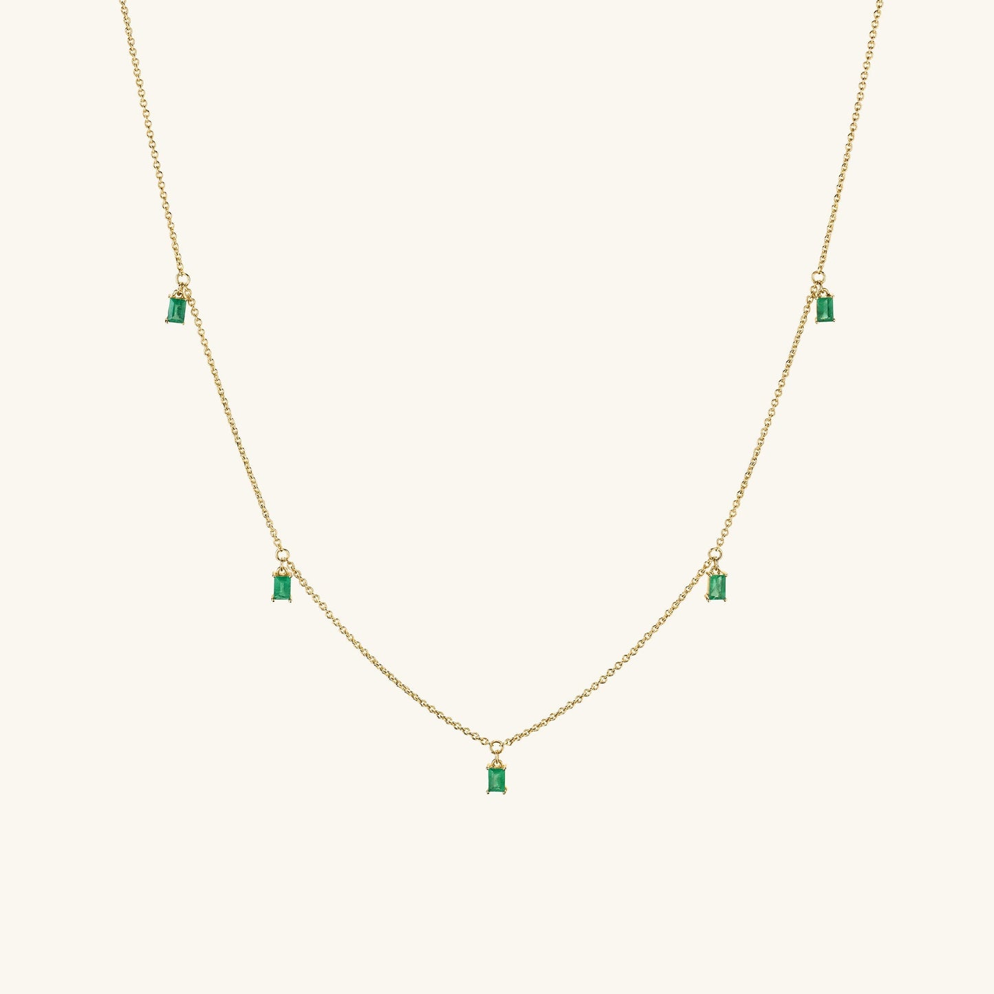 Baguette Gemstone Station Halskette