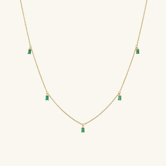 Baguette Gemstone Station Halskette