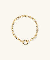 Groß Square Oval Kette Charm Armband