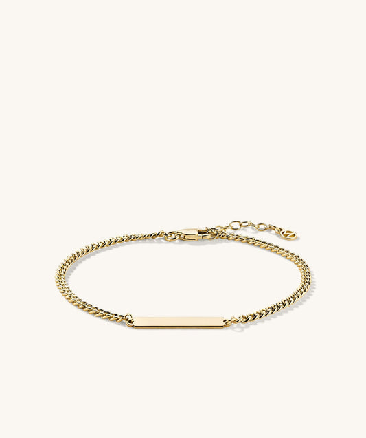 Engravable Bar Curb Kette Armband