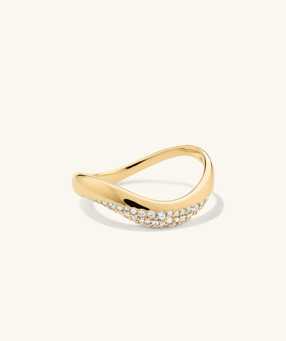 Dôme Figure Diamant Dipped Ring
