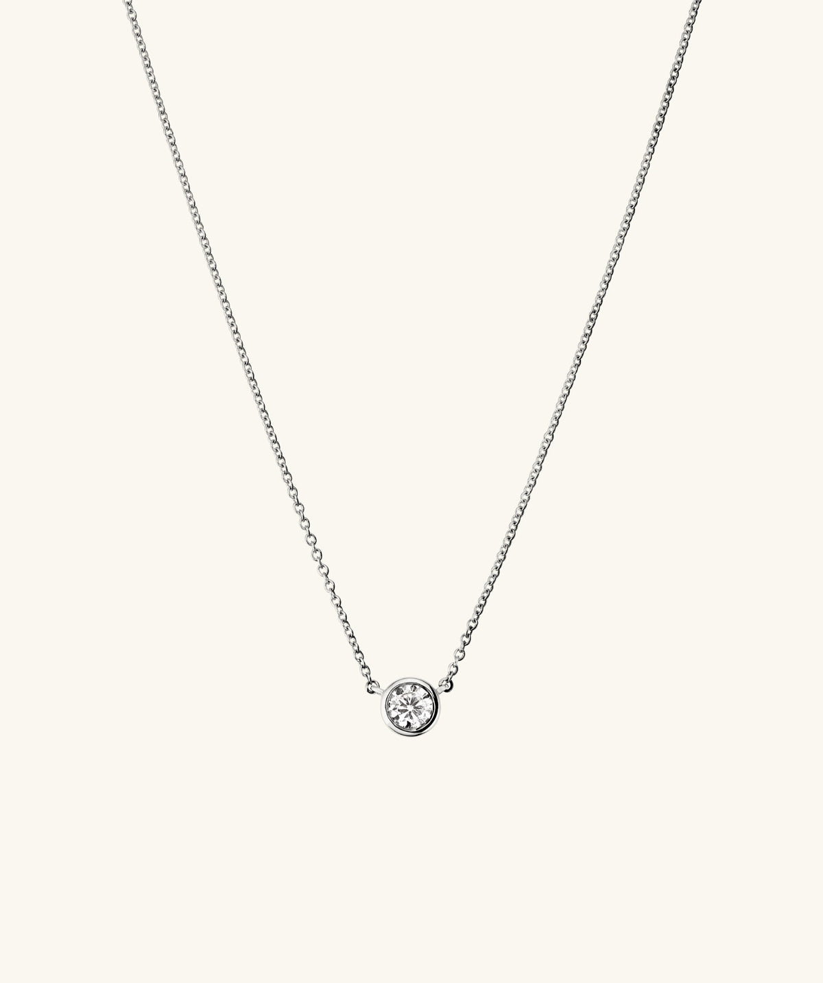 Bezel Lab Grown Diamond Necklace 0.25 ct