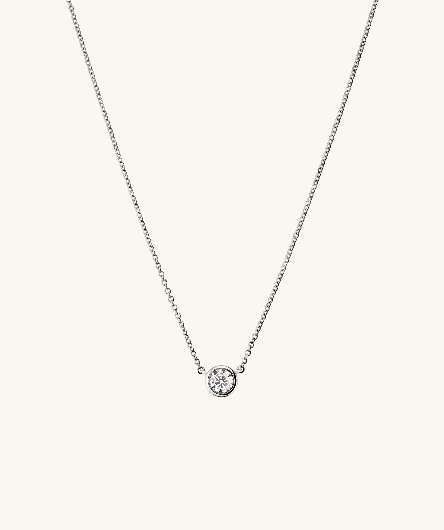 Bezel Lab Grown Diamond Necklace 0.5 ct