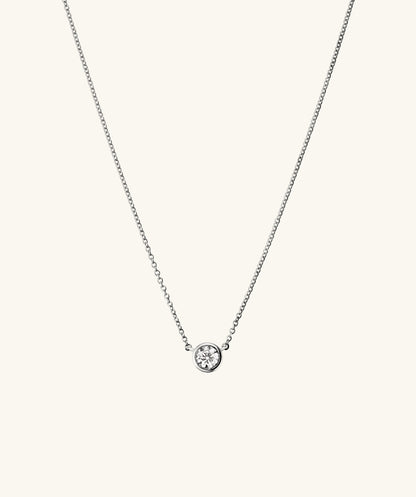 Bezel Lab Grown Diamond Necklace 0.5 ct