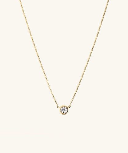 Bezel Labor-gezüchtet Diamant Halskette 0.25 ct