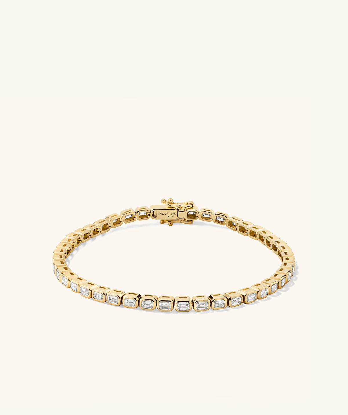 Labor-gezüchtet Diamant Emerald Cut Bezel Tennis Armband