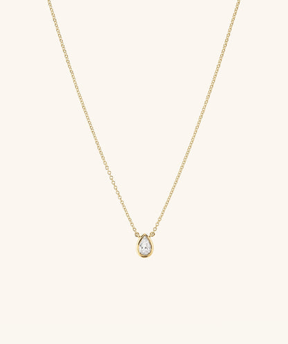 Labor-gezüchtet Diamant Pear Halskette