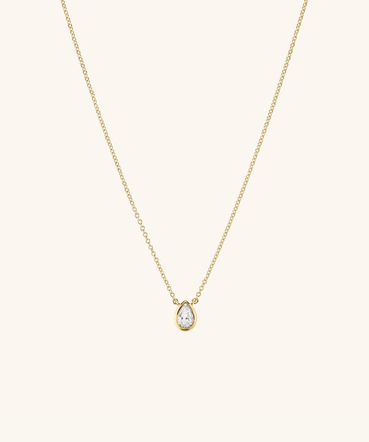 Labor-gezüchtet Diamant Pear Halskette