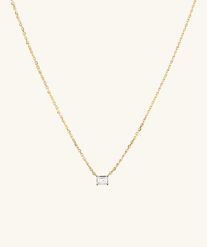 Labor-gezüchtet Saphir Baguette Halskette