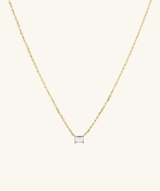 Labor-gezüchtet Saphir Baguette Halskette