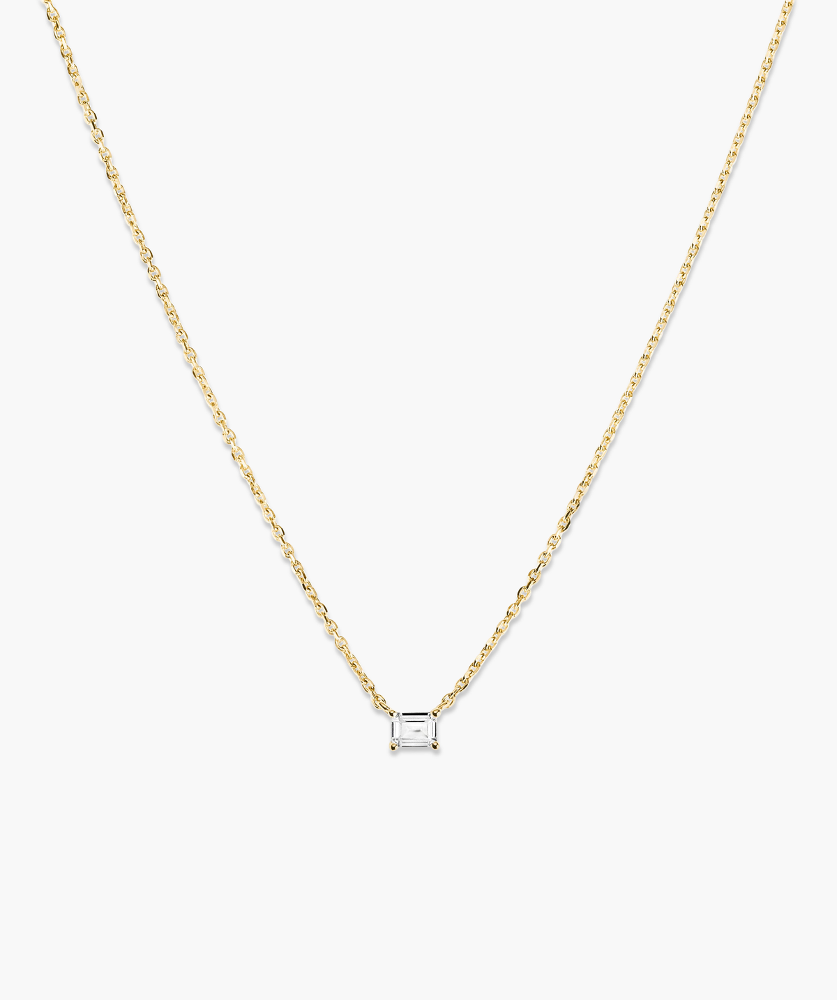 Lab Grown Sapphire Baguette Necklace