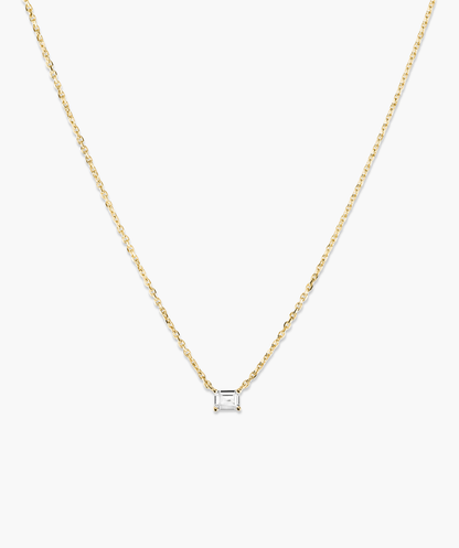Lab Grown Sapphire Baguette Necklace