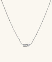 Labor-gezüchtet Saphir Baguette Round Halskette