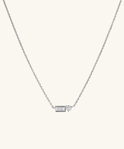 Labor-gezüchtet Saphir Baguette Round Halskette