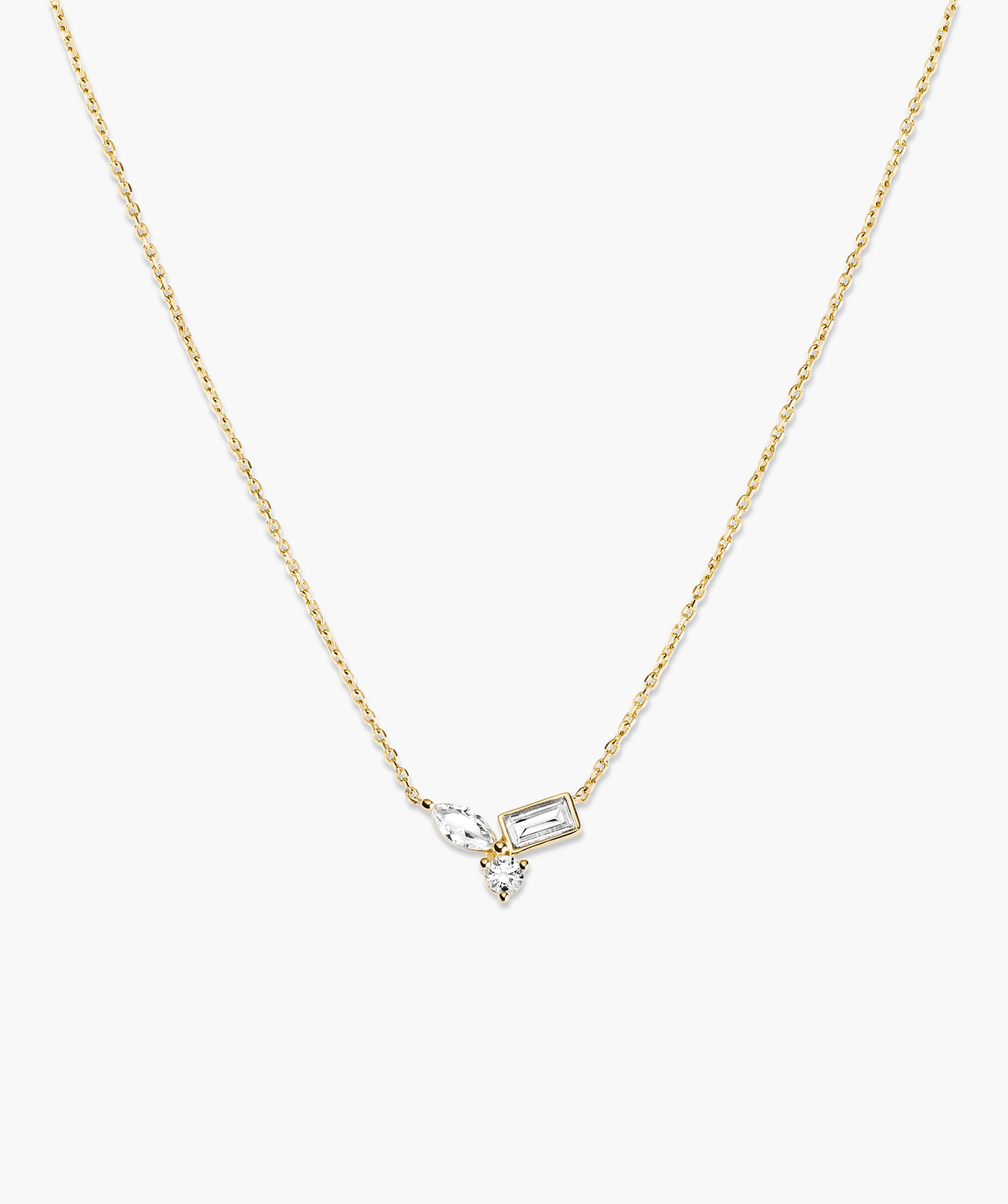 Lab Grown Sapphire Cluster Necklace