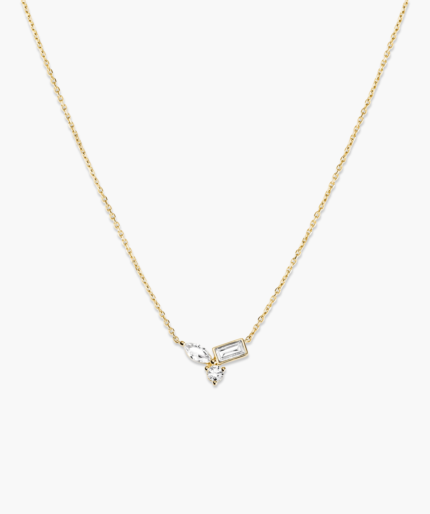 Lab Grown Sapphire Cluster Necklace