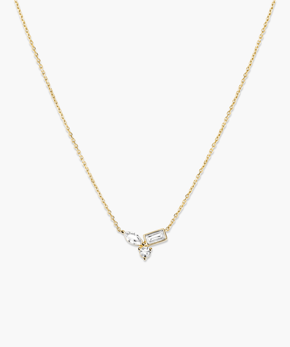 Lab Grown Sapphire Cluster Necklace