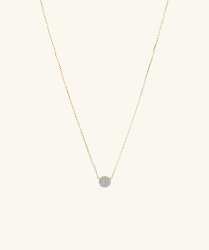 Groß Pavé Diamant Round Halskette