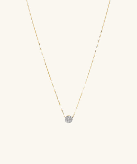 Groß Pavé Diamant Round Halskette