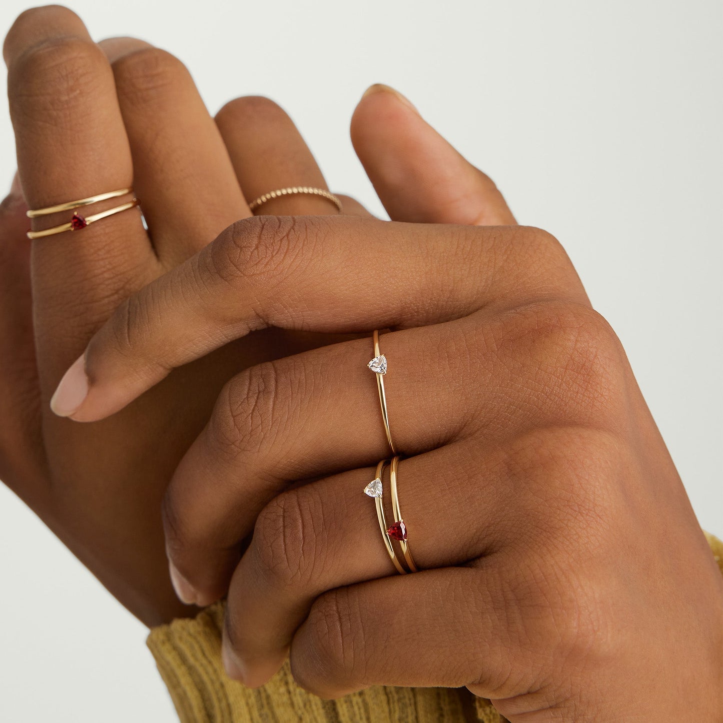 Gemstone Trillion Stacker Ring