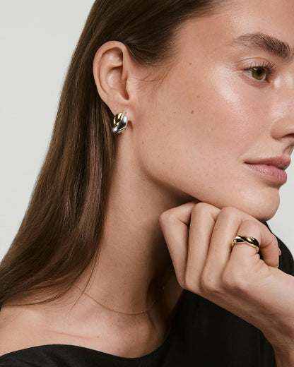 Brioche Mixed Metal Hoops