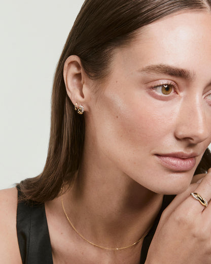 Brioche Pavé Lab Grown Sapphire Huggies