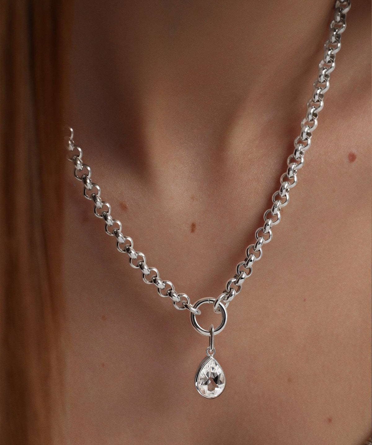 Bold Rolo Chain Charm Necklace