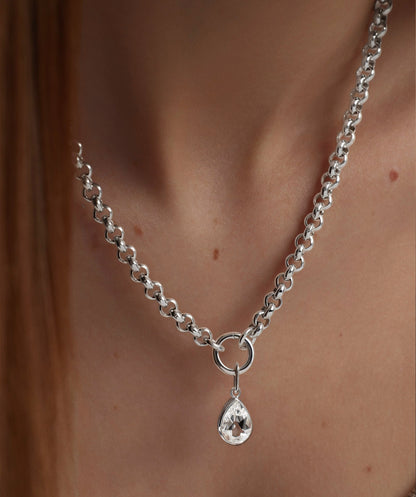 Bold Rolo Chain Charm Necklace