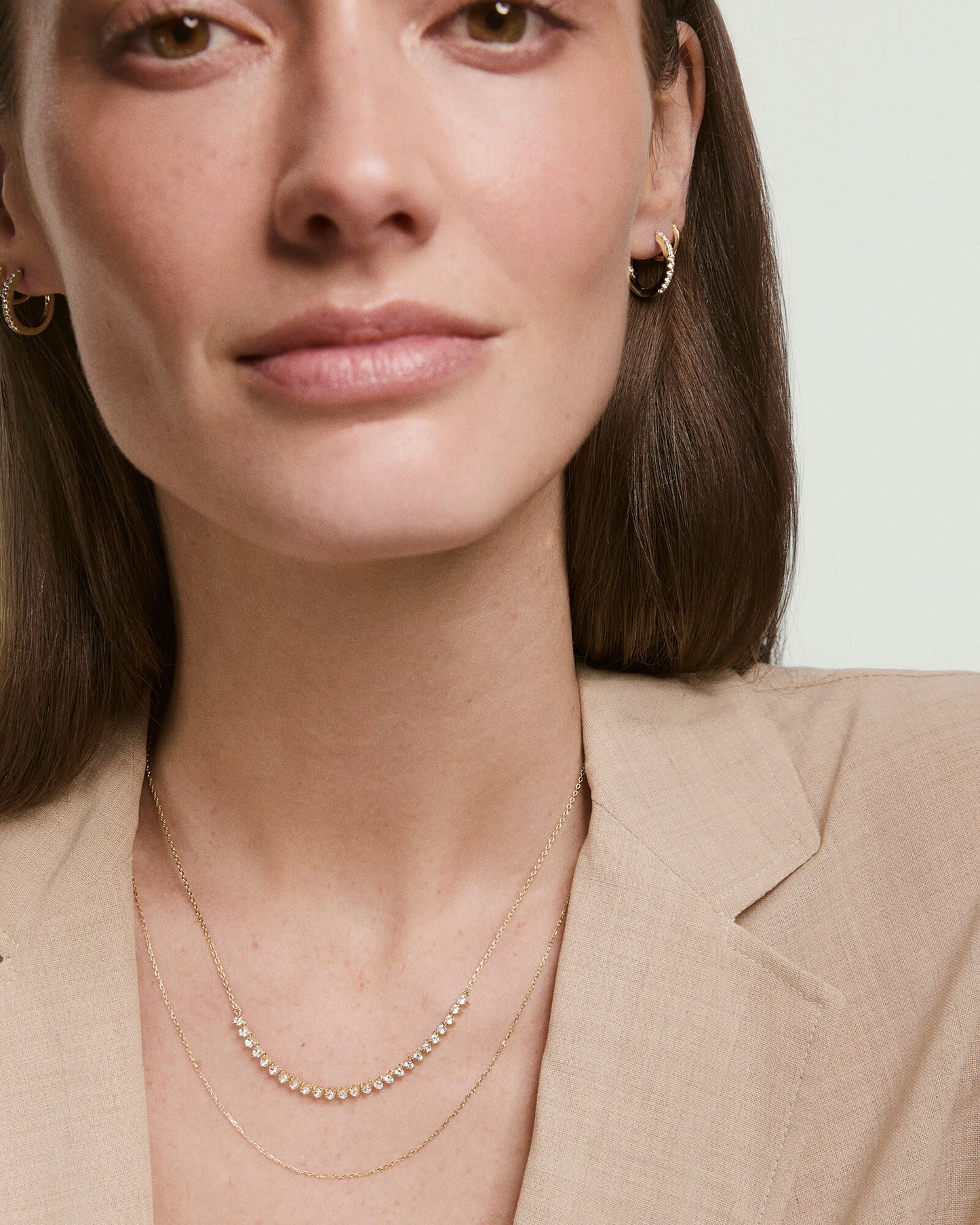 Lab Grown Sapphire Half Tennis Necklace