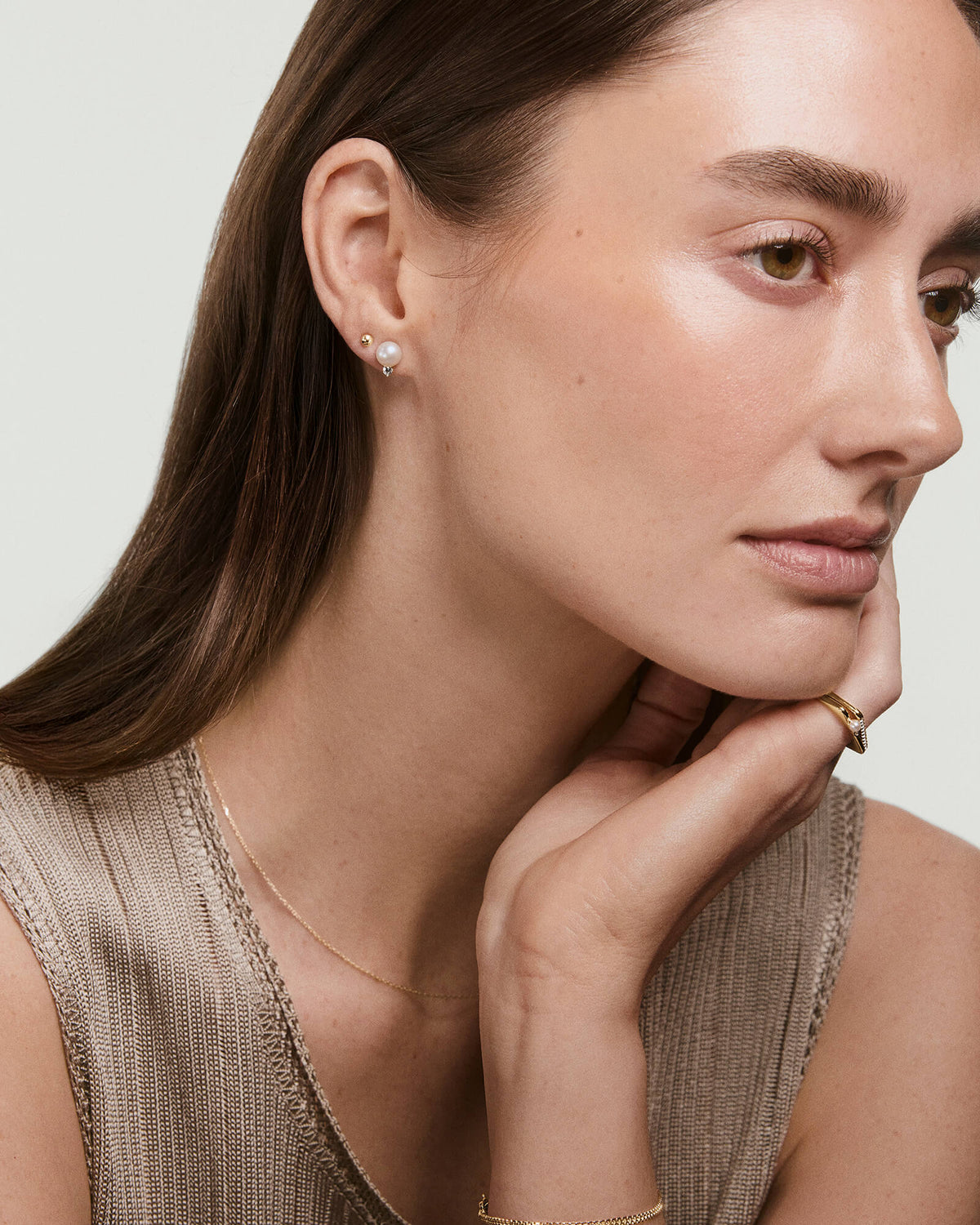 Lab Grown Sapphire Pearl Studs