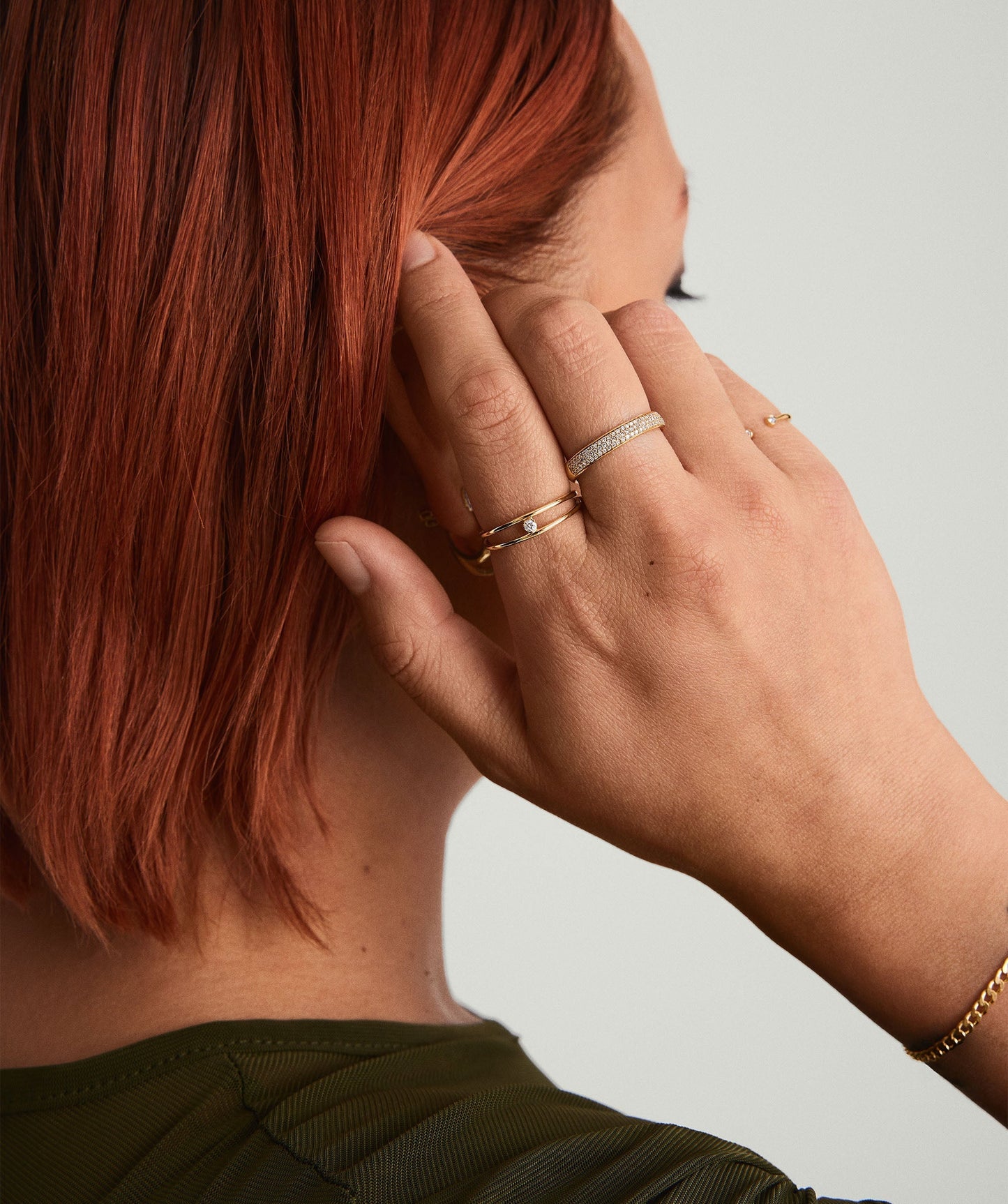 Diamond Double Stacker Ring