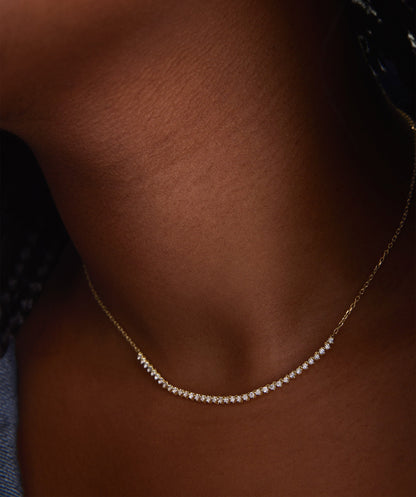 Diamond Half Tennis Necklace