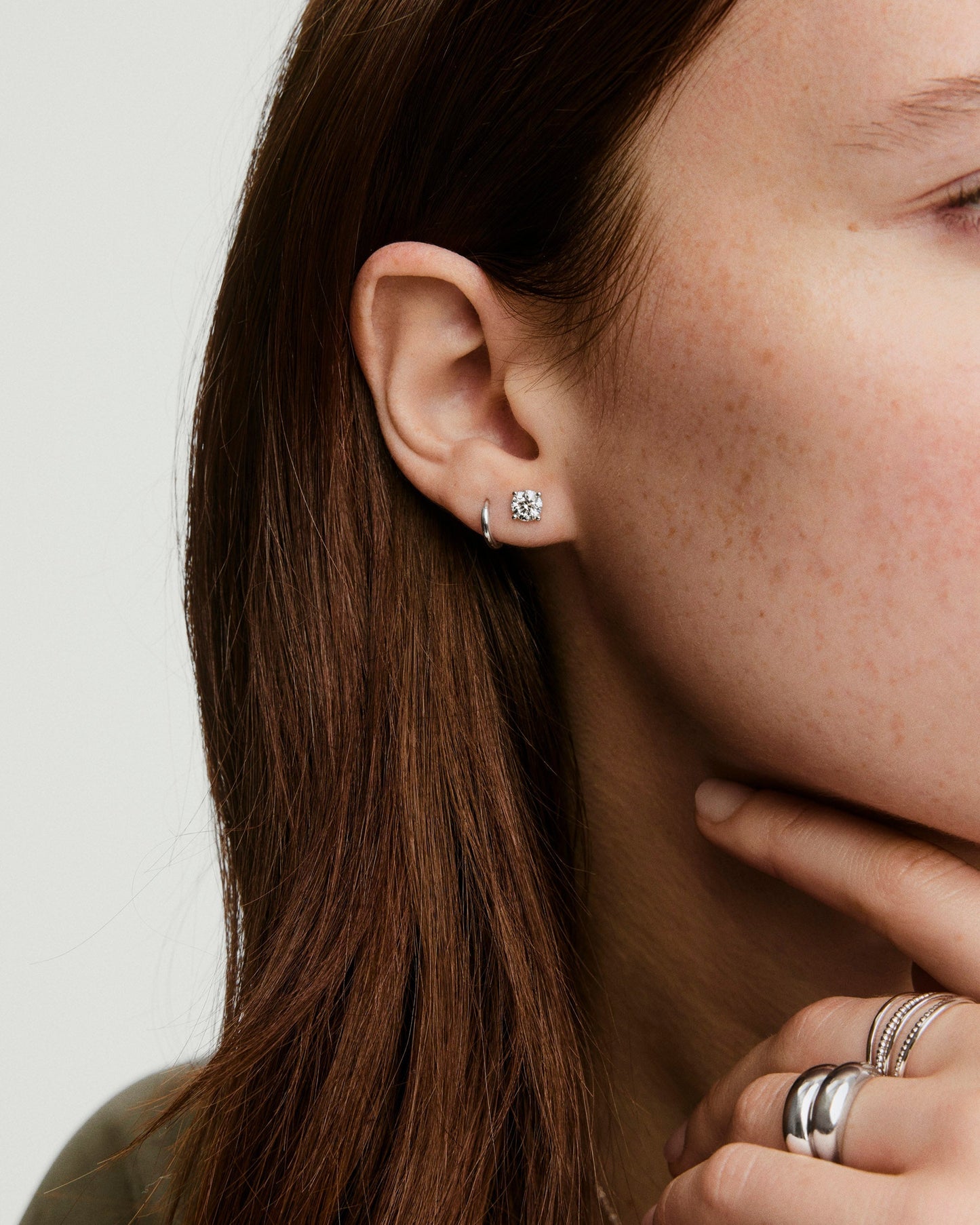 Lab Grown Diamond Round Studs 1 TCW