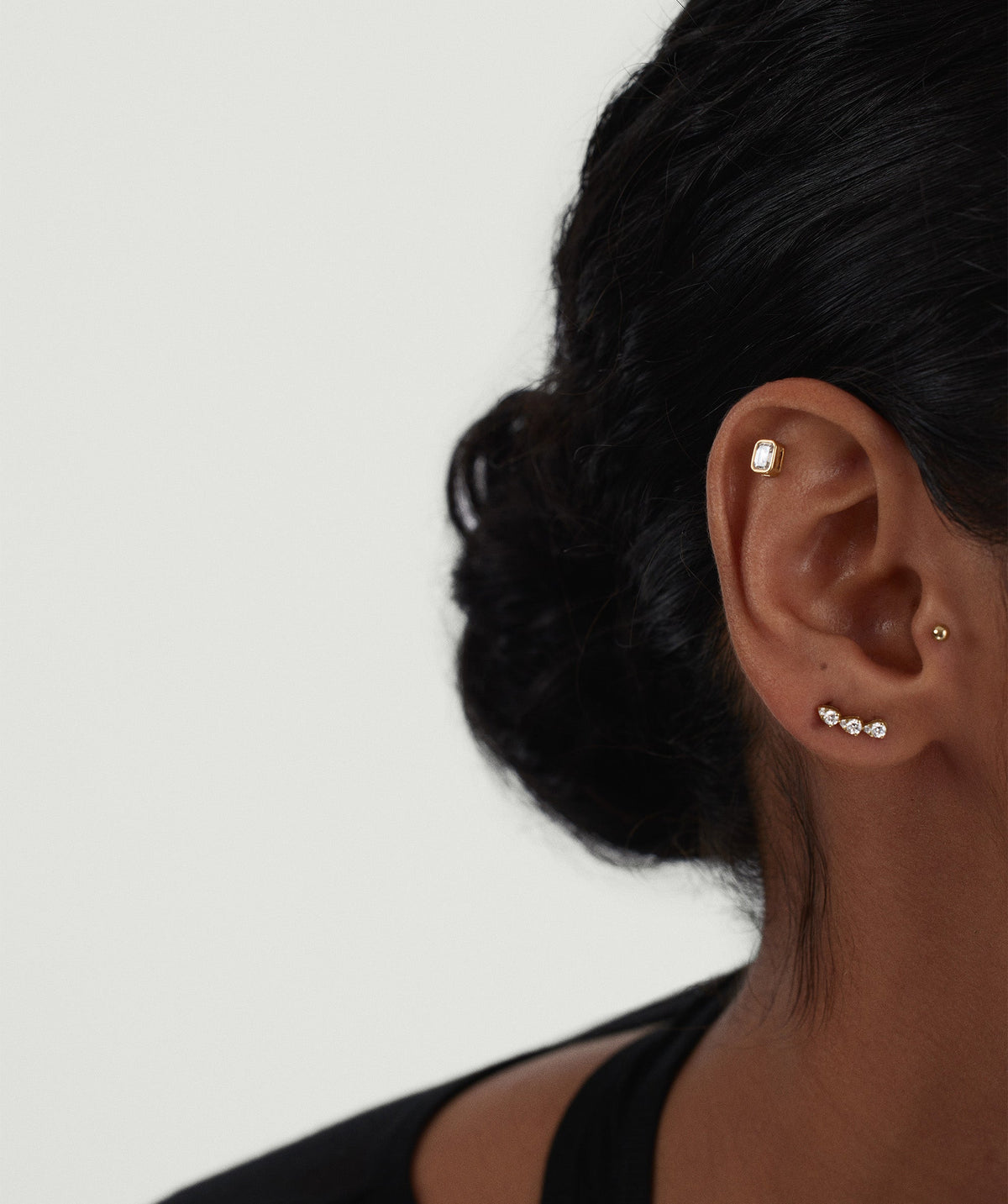 Lab Grown Diamond Pear Climber Studs