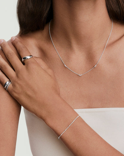 Floating Lab Grown Sapphire Necklace