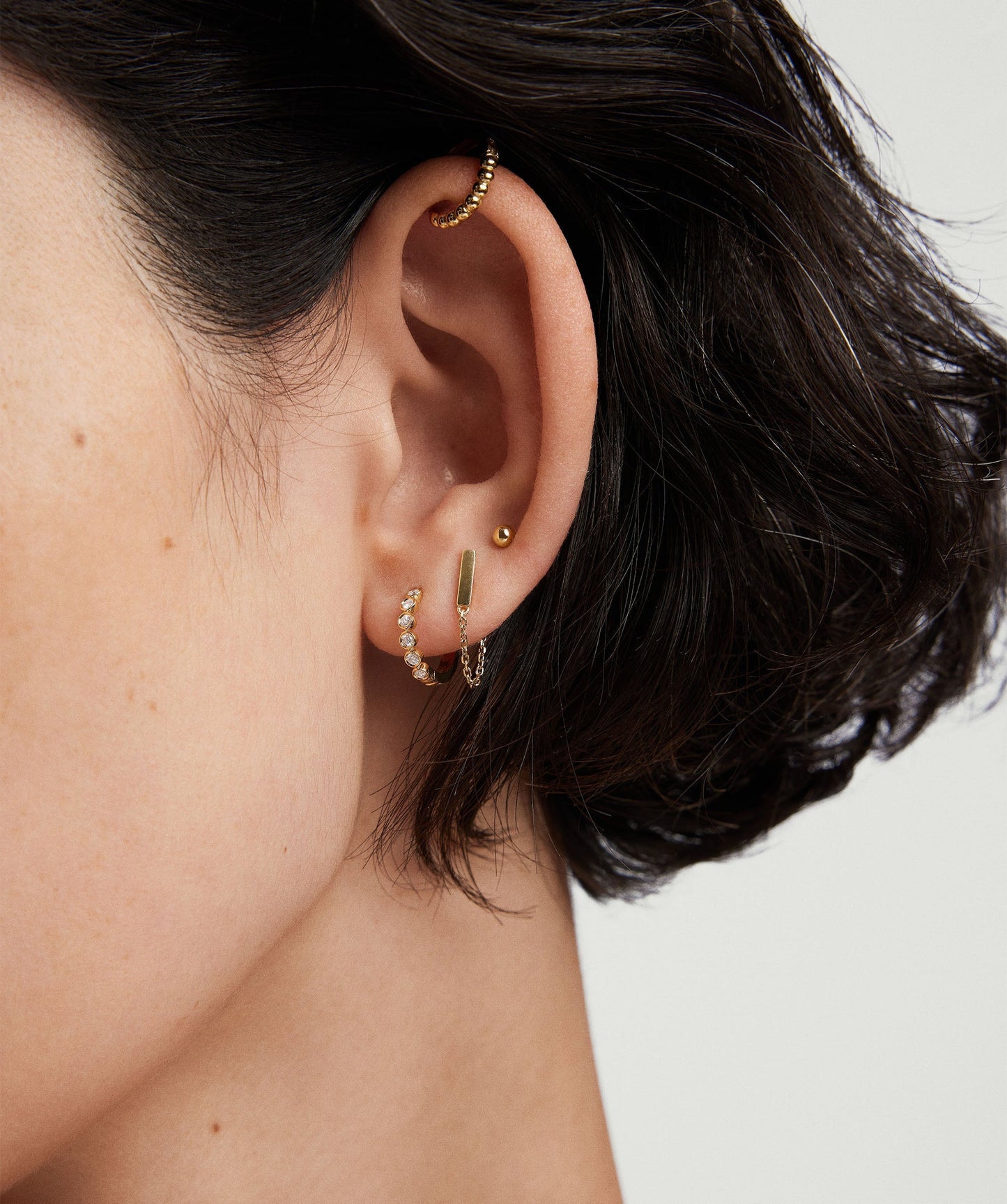 Bezel Lab Grown Diamond Huggies