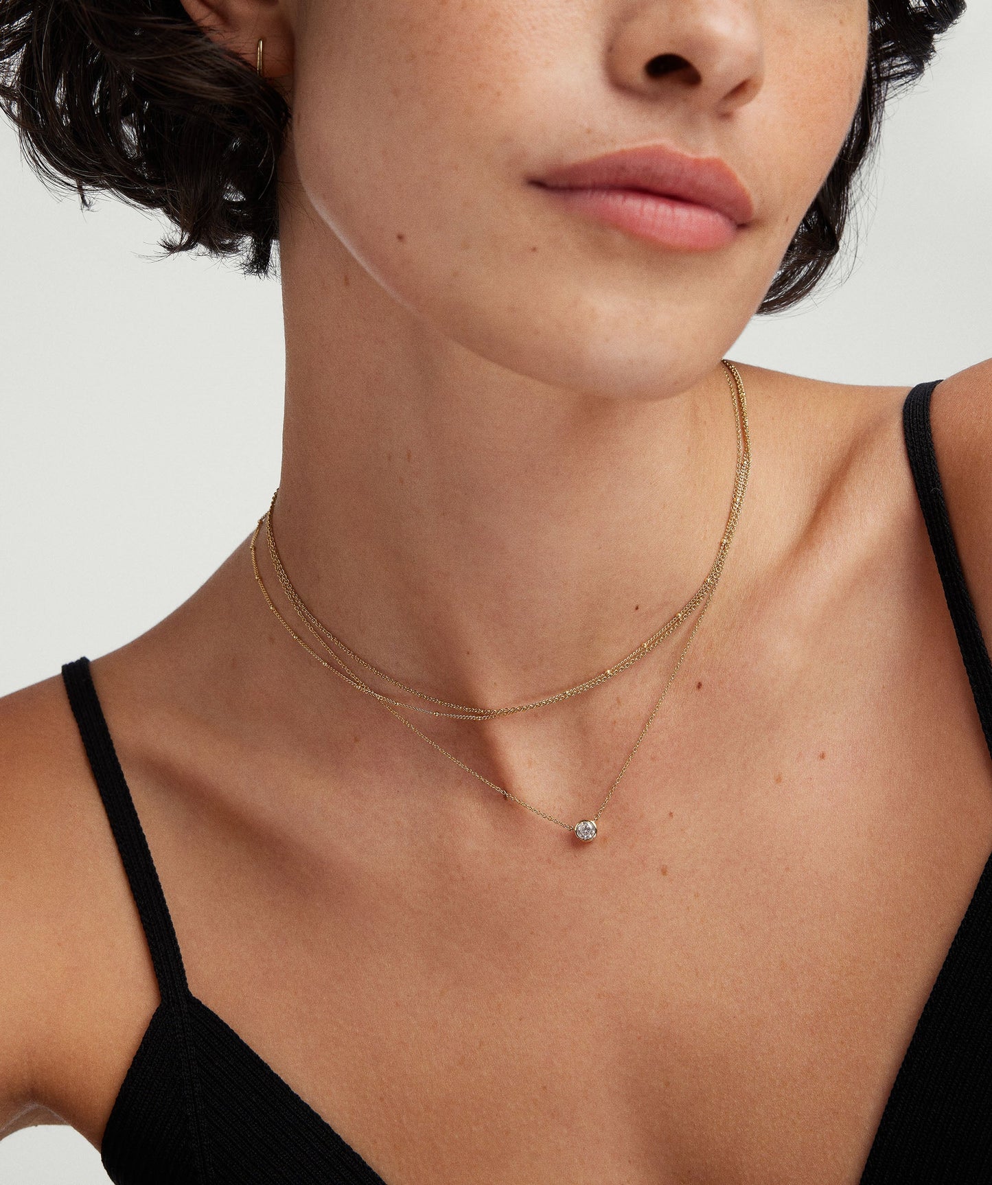 Bezel Lab Grown Diamond Necklace 0.5 ct