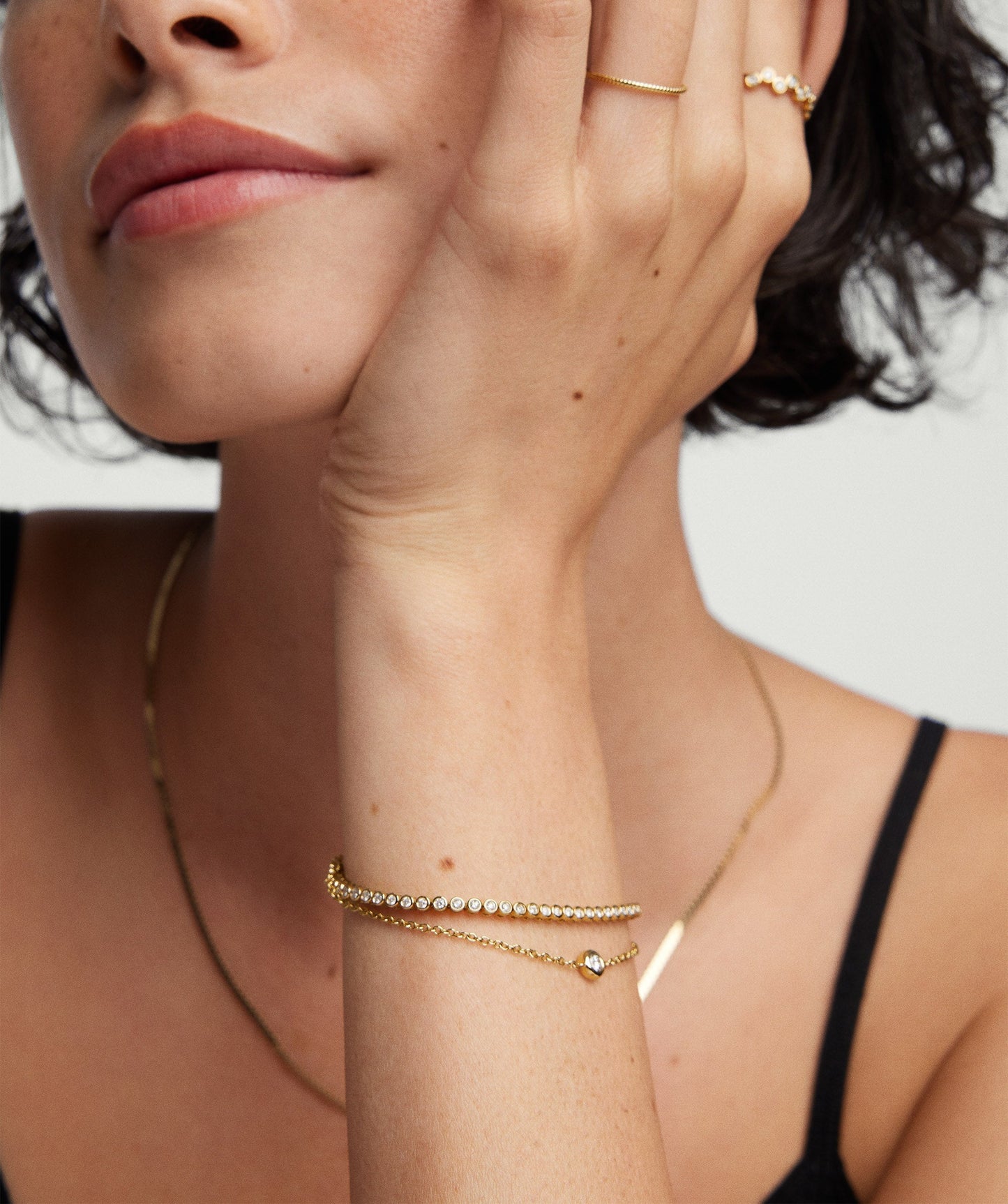 Bezel Labor-gezüchtet Diamant Armband