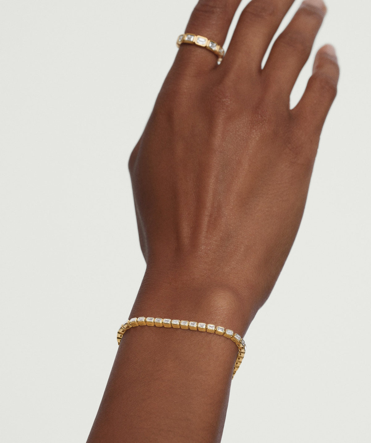 Lab Grown Diamond Emerald Cut Bezel Tennis Bracelet