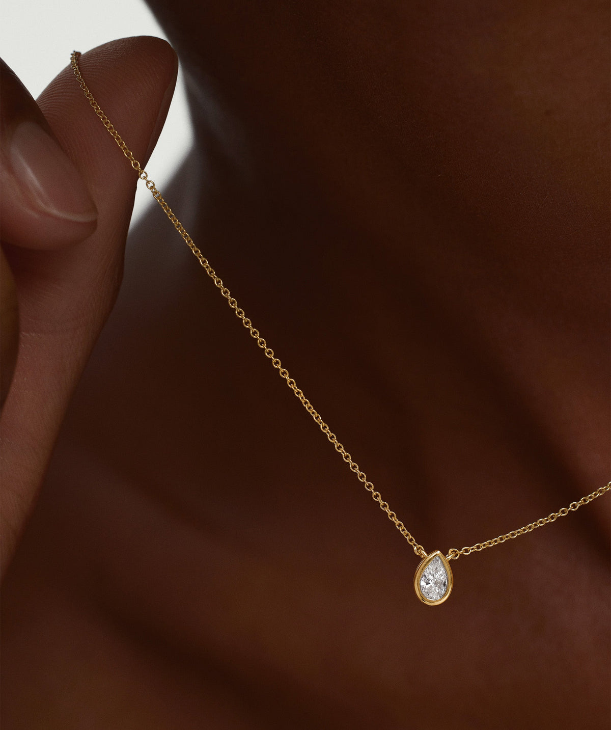 Lab Grown Diamond Pear Necklace