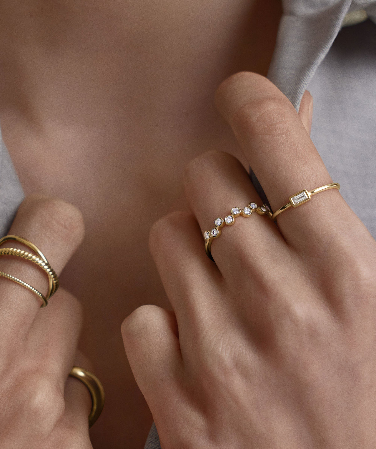 Lab Grown Diamond Baguette Stacker Ring