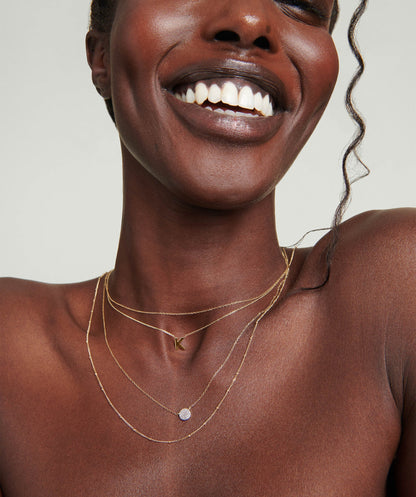 Large Pavé Diamond Round Necklace